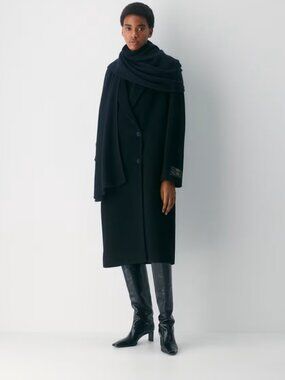 NWT Aritzia The SLOUCH Coat - Wool Cashmere Black SHORT